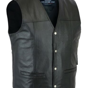 Leather Motorcycle Vest, fully lined from polyester