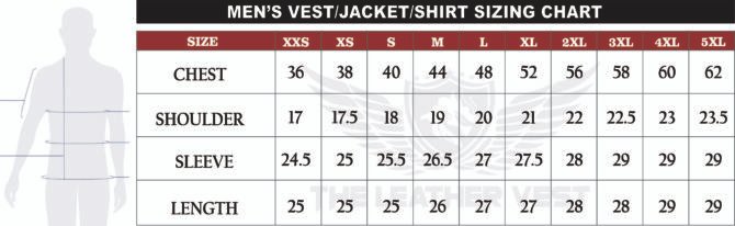 Mens Jacket Size Chart USA