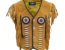 native american beaded vest with fringes