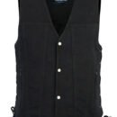 Black Denim Jean Vest for Womens with Mesh Interior Lining