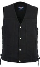 Black Denim Jean Vest for Womens with Mesh Interior Lining