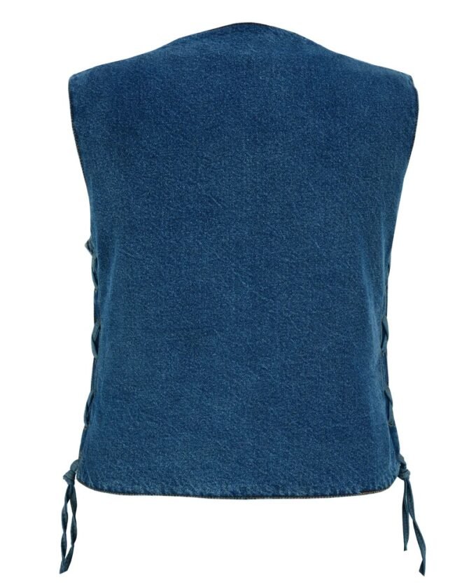 Back Side of Tundra Denim Utility Vest for Women