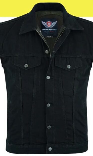 Black Denim Vest for Men