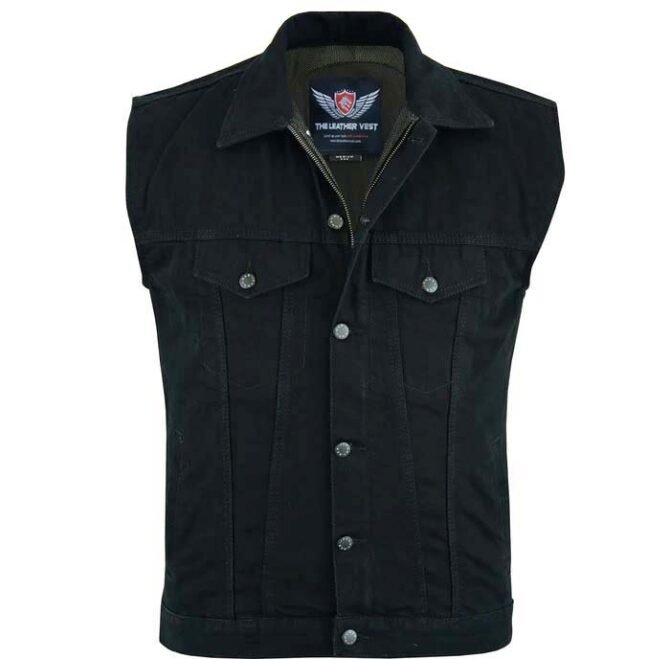 Black Denim Vest for Men