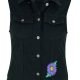 Fawn Black Embroidered Denim Vest